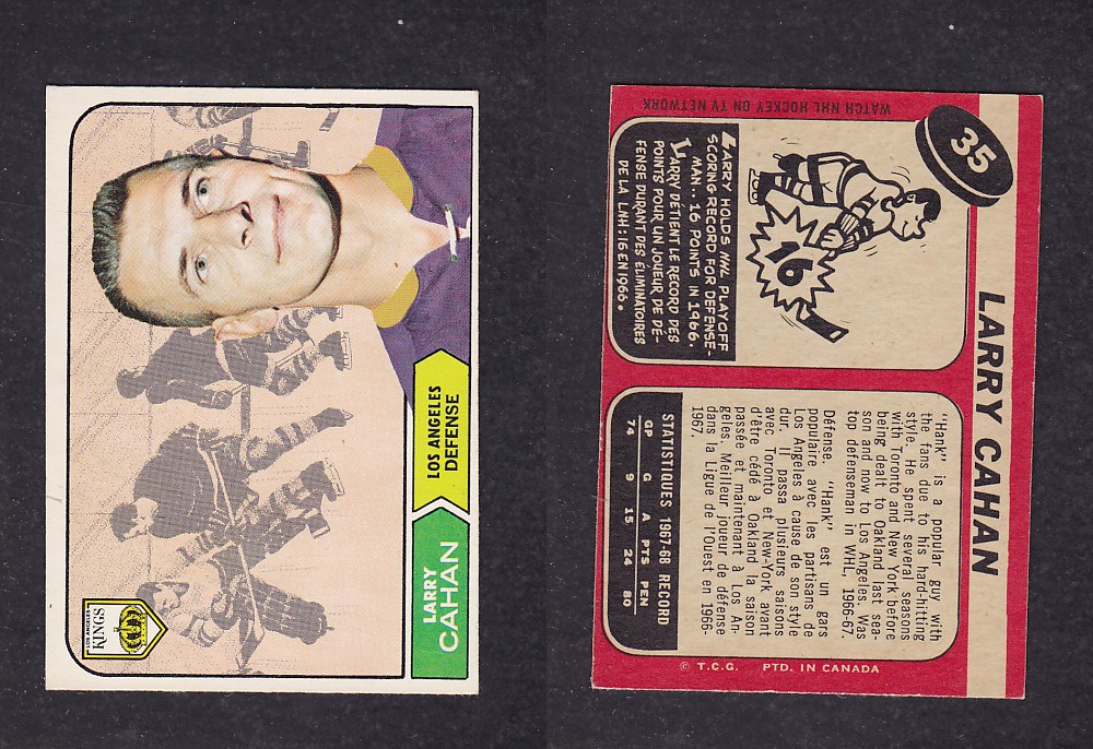 1968-69 O-PEE-CHEE HOCKEY CARD #35 L. CAHAN photo