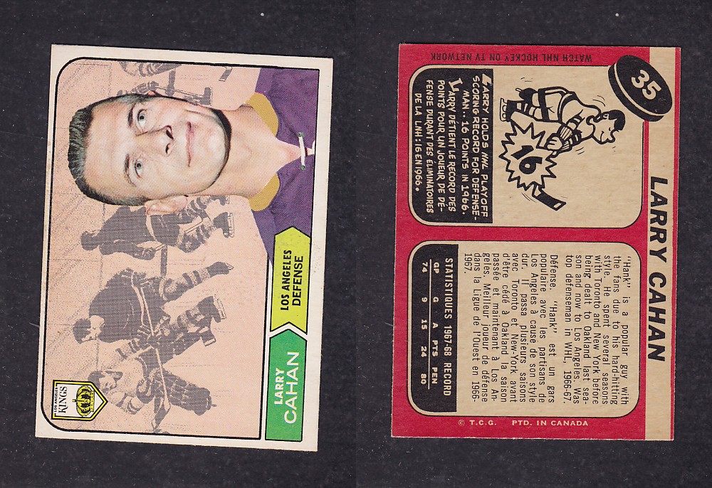 1968-69 O-PEE-CHEE HOCKEY CARD #35 L. CAHAN photo