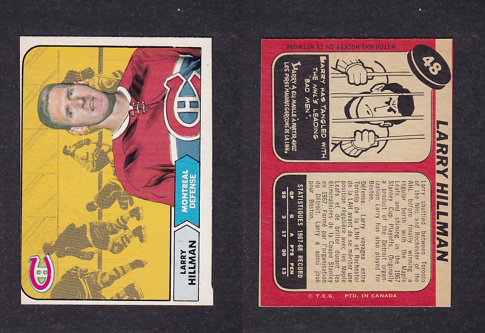 1968-69 O-PEE-CHEE HOCKEY CARD #48 L. HILLMAN photo