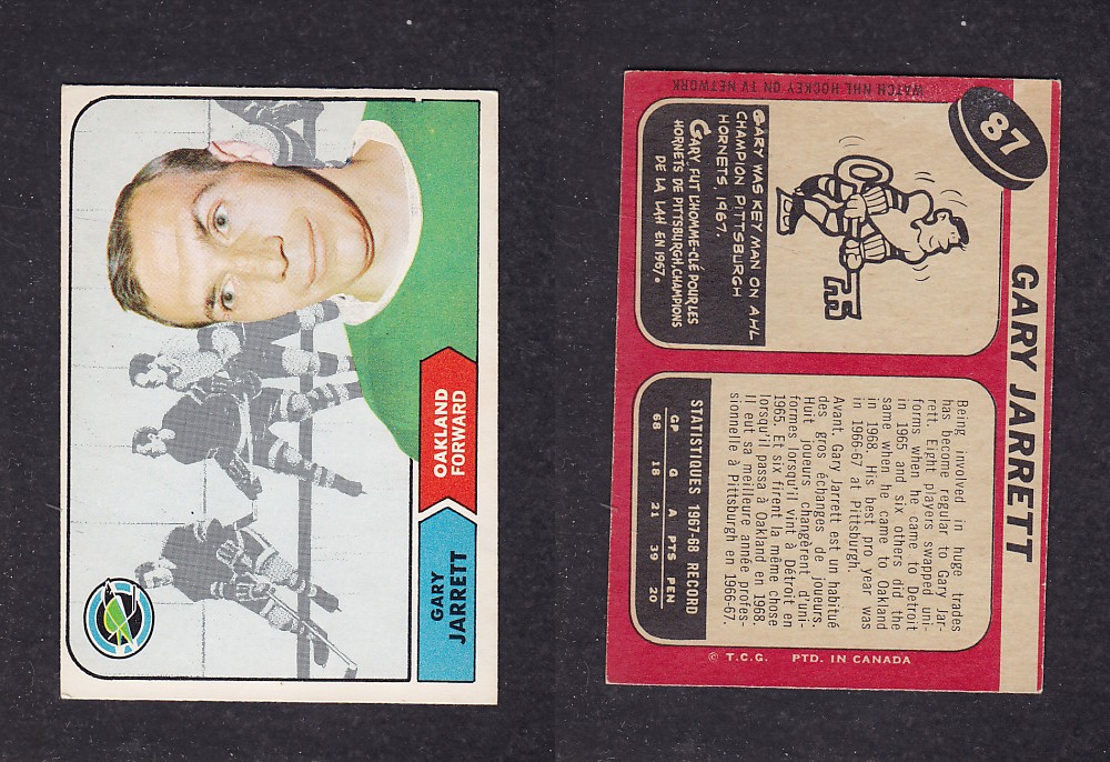 1968-69 O-PEE-CHEE HOCKEY CARD #87 G. JARRETT photo