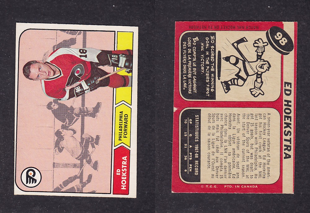 1968-69 O-PEE-CHEE HOCKEY CARD #98 E. HOEKSTRA photo