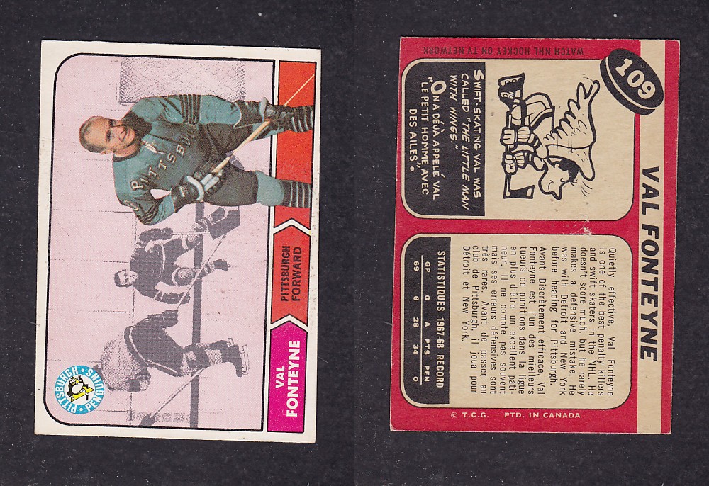 1968-69 O-PEE-CHEE HOCKEY CARD #109 V. FONTEYNE photo