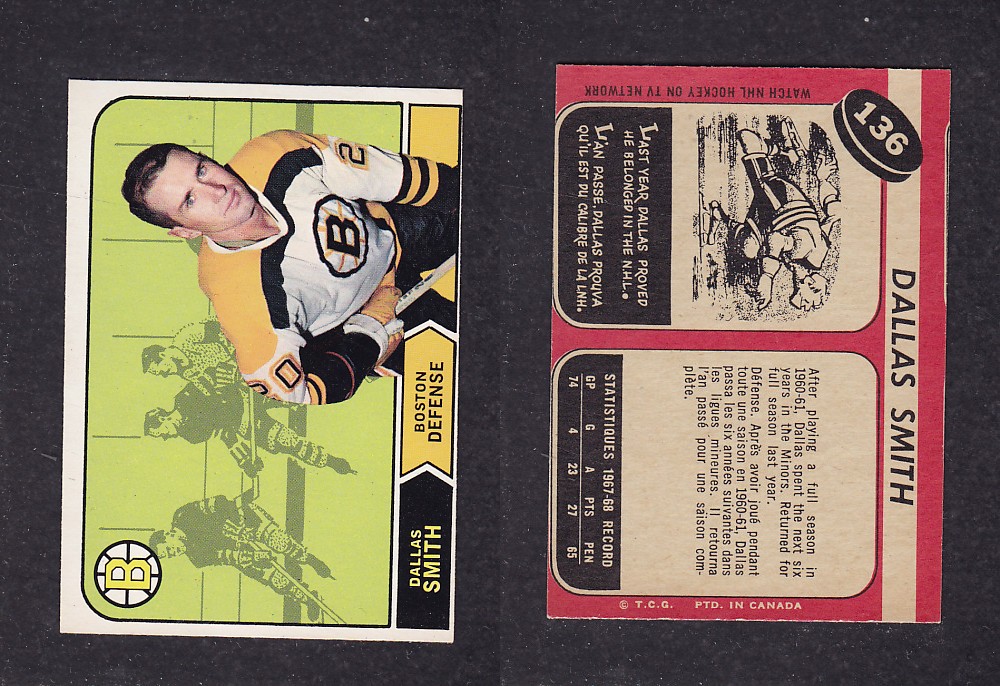 1968-69 O-PEE-CHEE HOCKEY CARD #136 D. SMITH photo