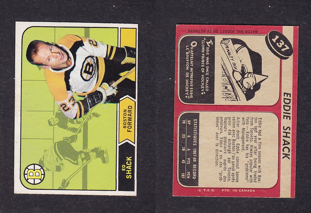 1968-69 O-PEE-CHEE HOCKEY CARD #137 E. SHACK photo