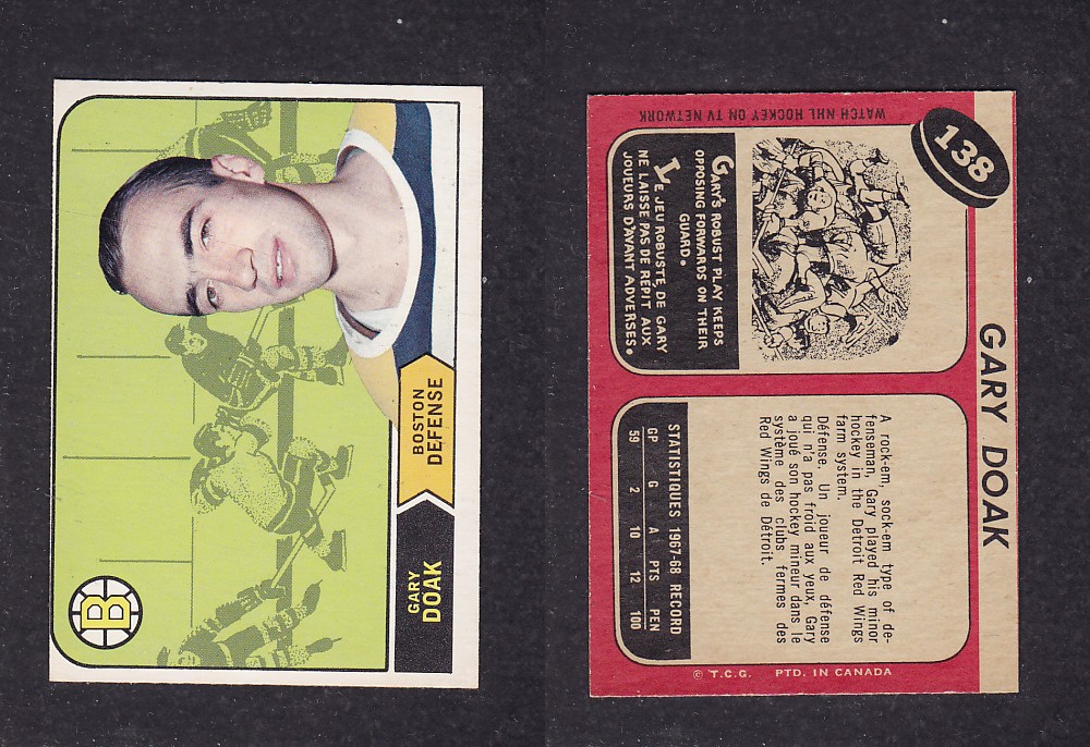 1968-69 O-PEE-CHEE HOCKEY CARD #138 G. DOAK photo