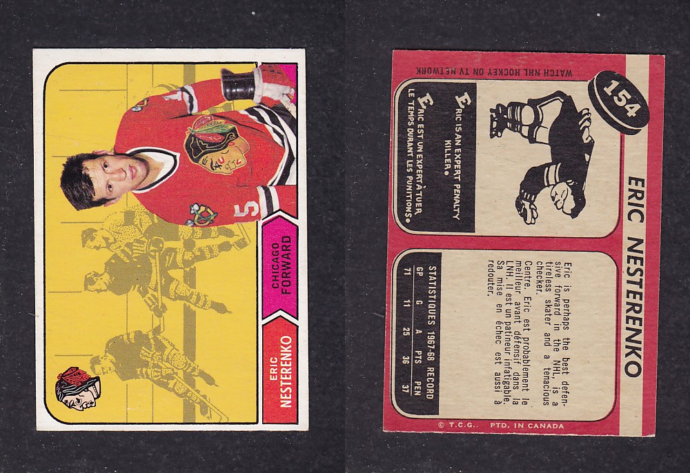 1968-69 O-PEE-CHEE HOCKEY CARD #154 E. NESTERENKO photo