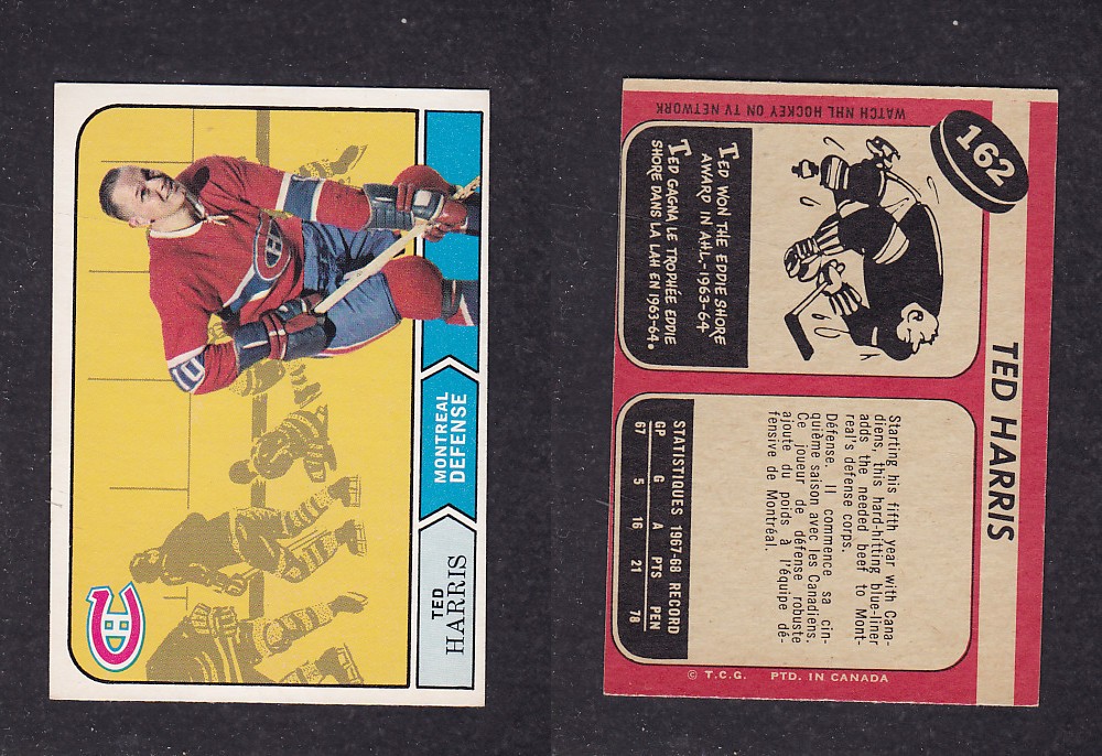 1968-69 O-PEE-CHEE HOCKEY CARD #162 T. HARRIS photo