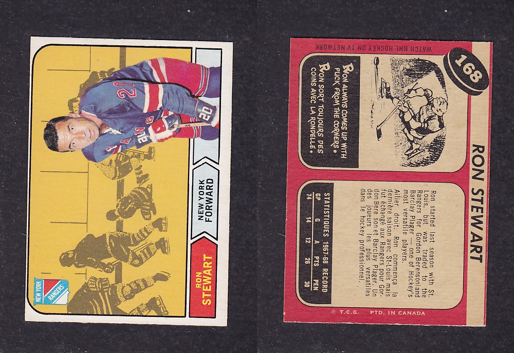 1968-69 O-PEE-CHEE HOCKEY CARD #168 R. STEWART photo