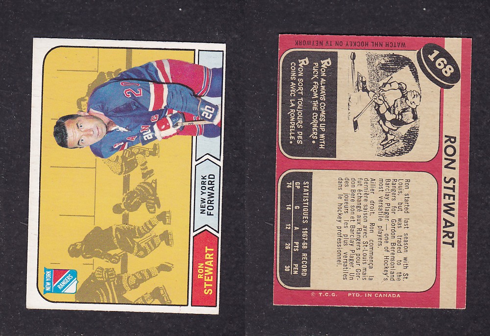 1968-69 O-PEE-CHEE HOCKEY CARD #168 R. STEWART photo