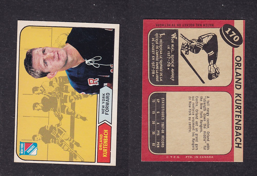 1968-69 O-PEE-CHEE HOCKEY CARD #170 O. KURTENBACH photo