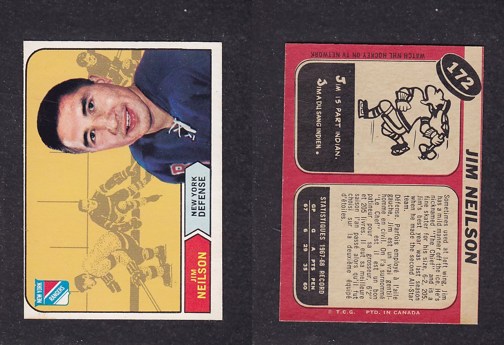 1968-69 O-PEE-CHEE HOCKEY CARD #172 J. NEILSON photo