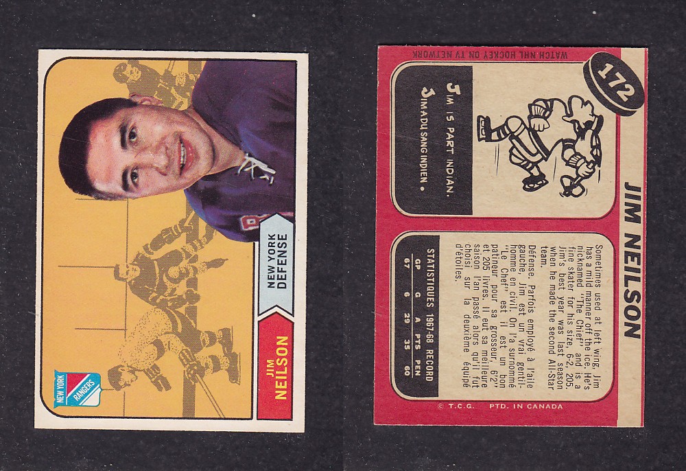 1968-69 O-PEE-CHEE HOCKEY CARD #172 J. NEILSON photo