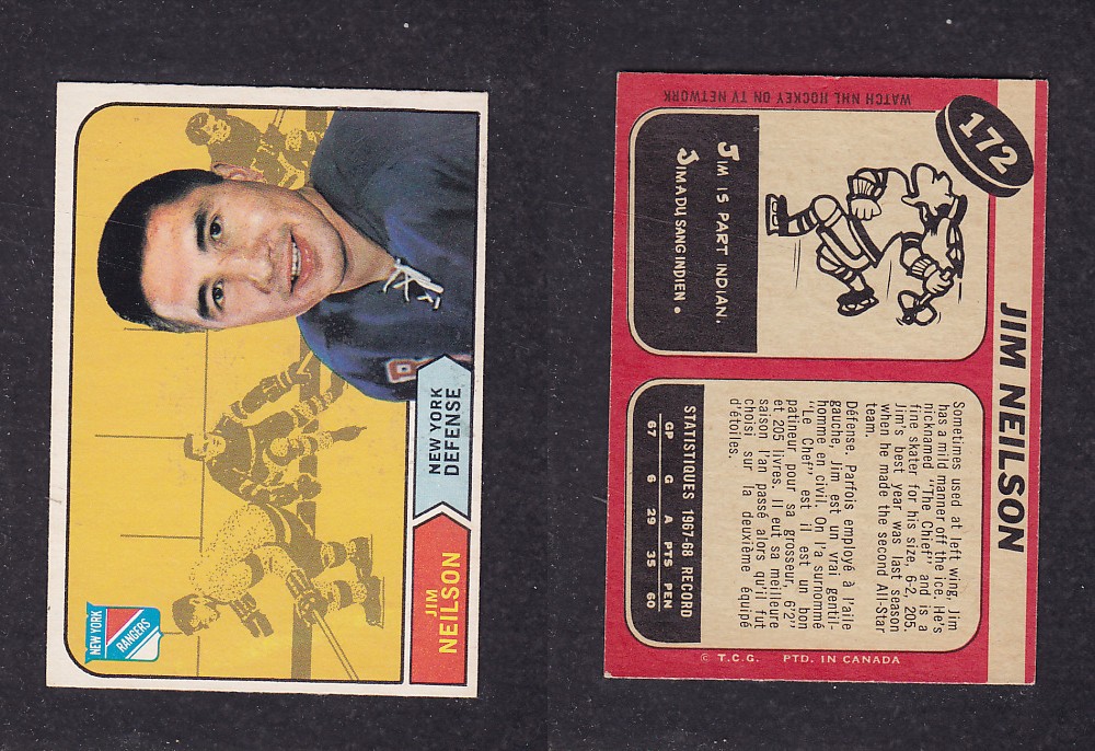 1968-69 O-PEE-CHEE HOCKEY CARD #172 J. NEILSON photo