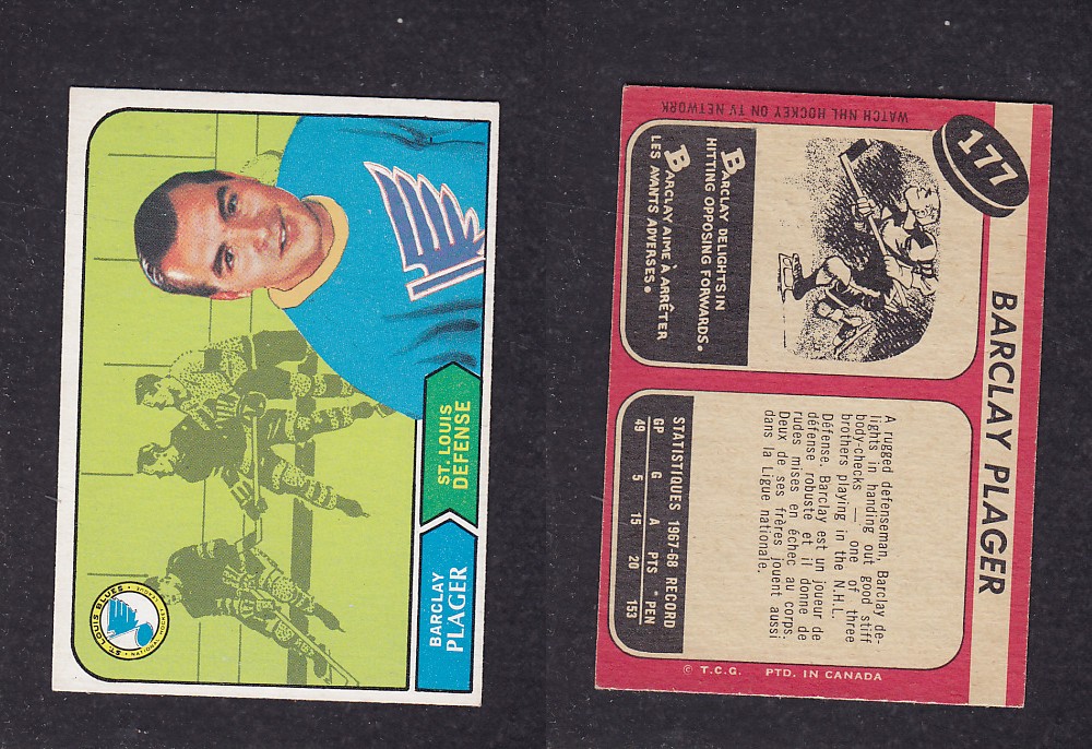 1968-69 O-PEE-CHEE HOCKEY CARD #177 B. PLAGER photo