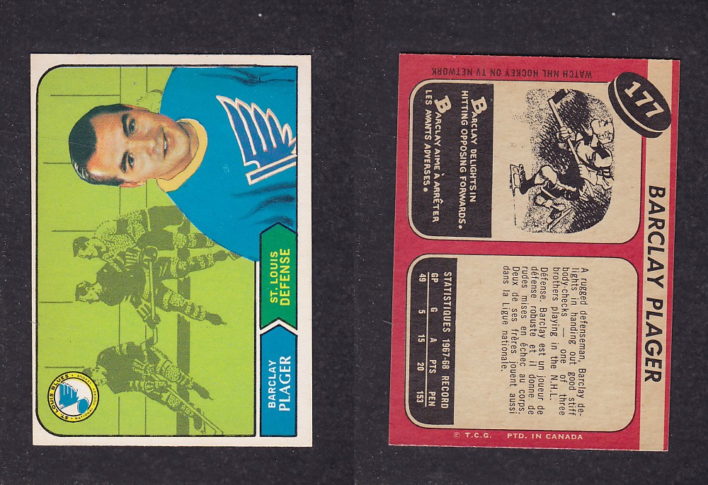 1968-69 O-PEE-CHEE HOCKEY CARD #177 B. PLAGER photo