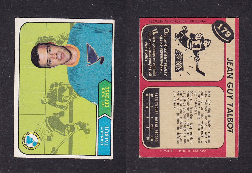 1968-69 O-PEE-CHEE HOCKEY CARD #179 J. G. TALBOT photo