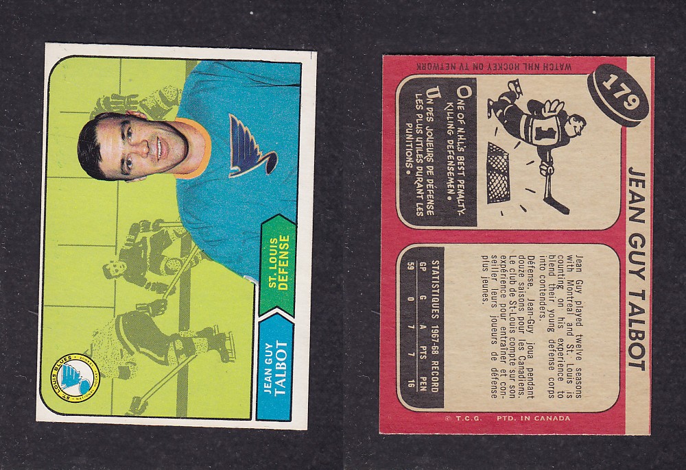 1968-69 O-PEE-CHEE HOCKEY CARD #179 J. G. TALBOT photo