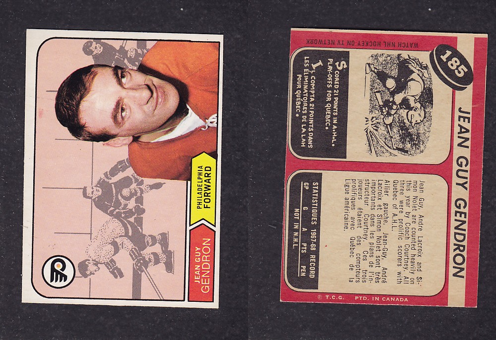 1968-69 O-PEE-CHEE HOCKEY CARD #185 J. G. GENDRON photo