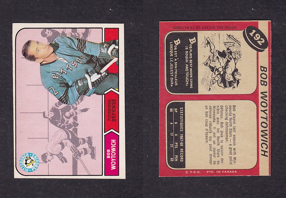 1968-69 O-PEE-CHEE HOCKEY CARD #192 B. WOYTOWICH photo