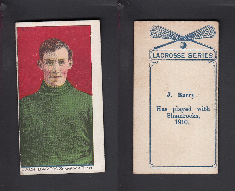 1910-11 C59 IMPERIAL TOBACCO LACROSSE CARD #11 J. BARRY photo