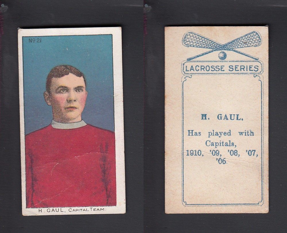 1910-11 C59 IMPERIAL TOBACCO LACROSSE CARD #21 H. GAUL photo