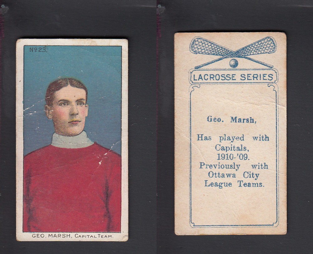 1910-11 C59 IMPERIAL TOBACCO LACROSSE CARD #23 G. MARSH photo