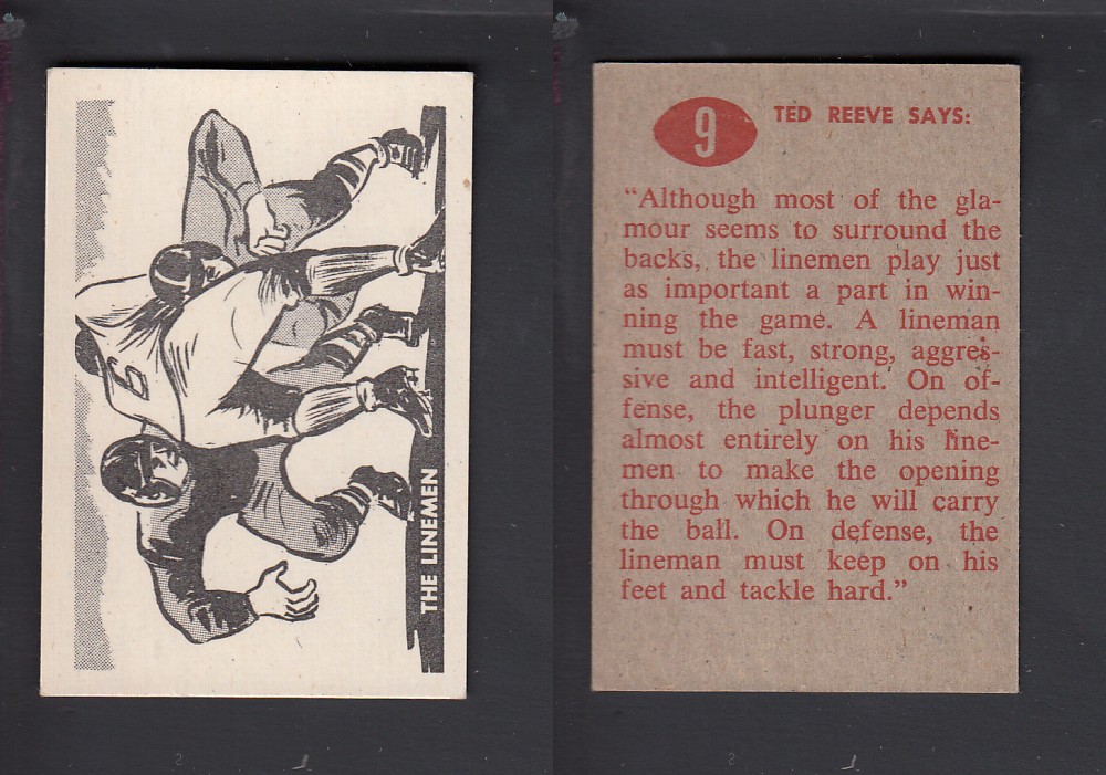 1952 CFL PARKHURST FOOTBALL CARD #9 THE LINEMEN photo