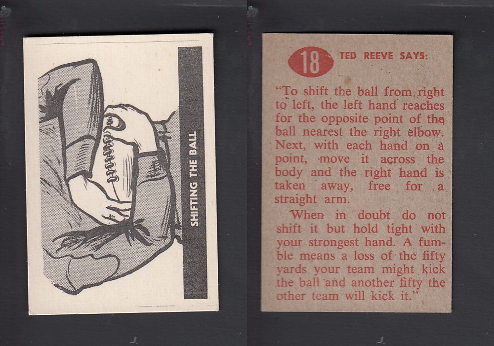 1952 CFL PARKHURST FOOTBALL CARD #18 SHIFTING THE BALL photo