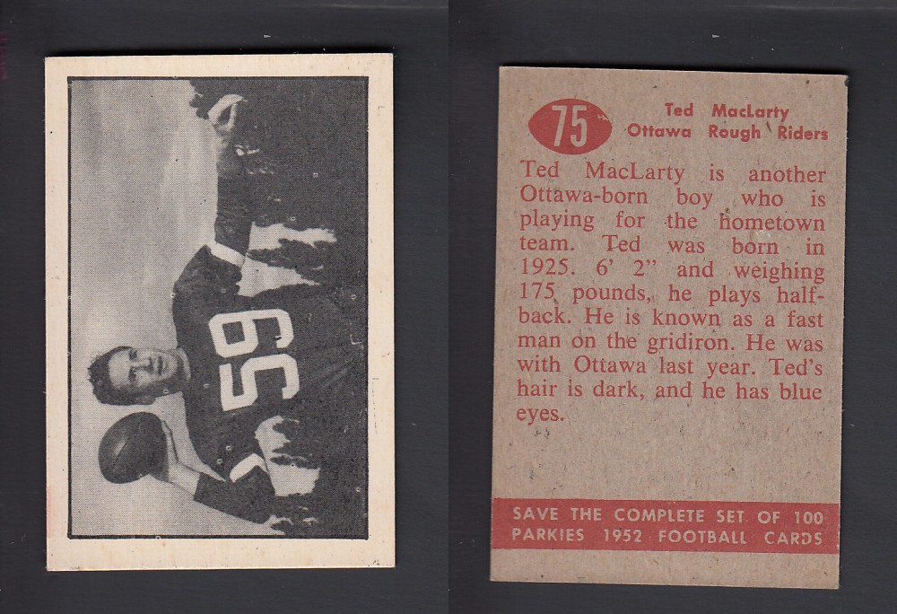 1952 CFL PARKHURST FOOTBALL CARD #74 J. WAGONER photo
