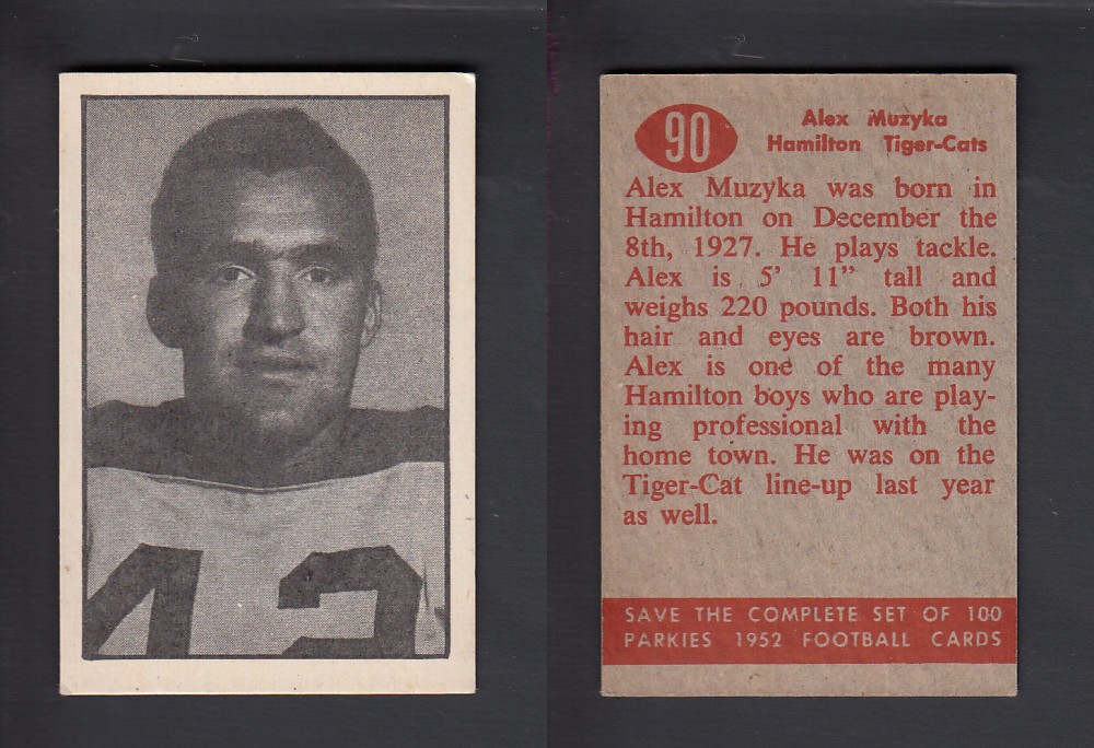 1952 CFL PARKHURST FOOTBALL CARD #90 A. MUZYKA photo