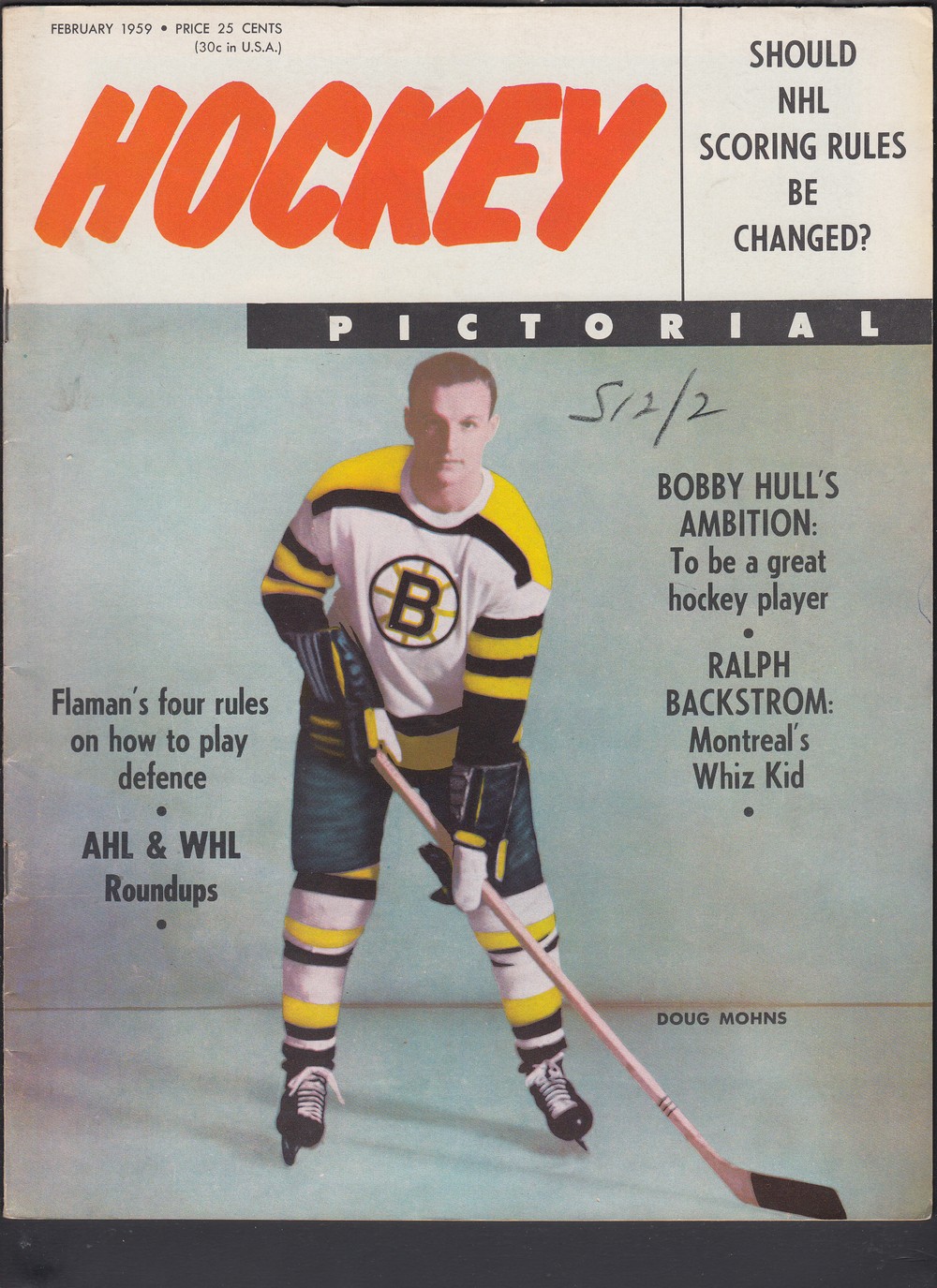 CS33343499 1959 HOCKEY PICTORIAL FULL MAGAZINE CAPITAL SPORTS CARDS