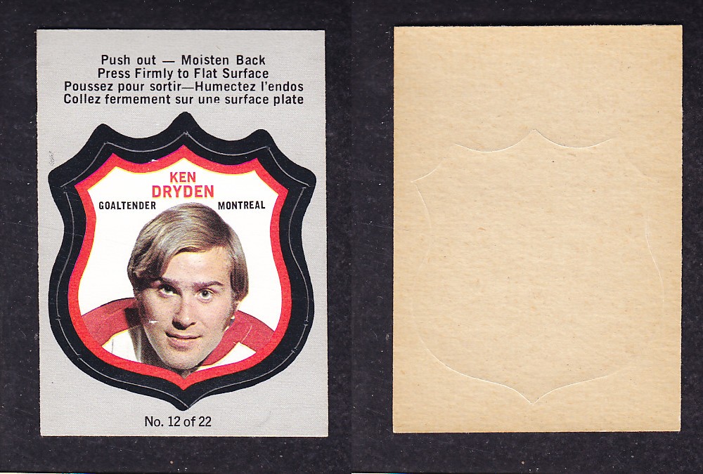1972-73 O-PEE-CHEE PLAYER CRESTS #12 K. DRYDEN photo