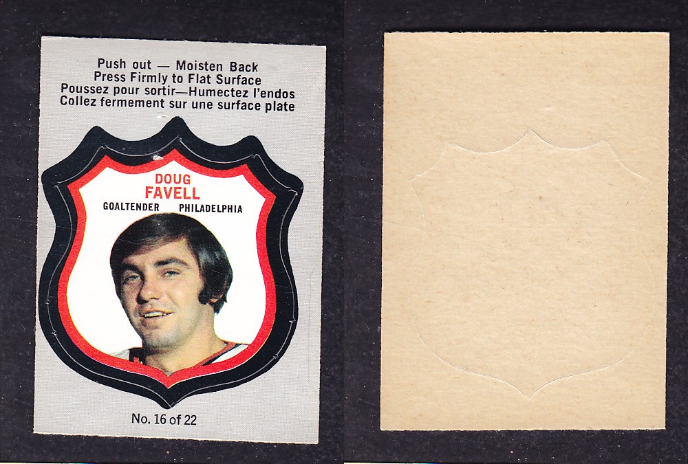 1972-73 O-PEE-CHEE PLAYER CRESTS #16 D. FAVELL photo