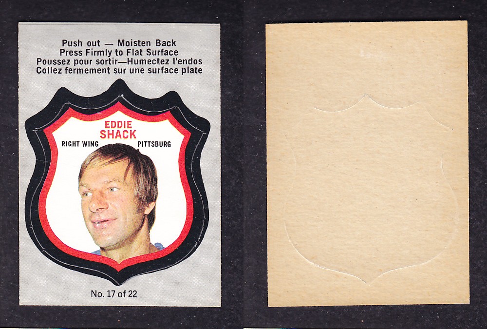 1972-73 O-PEE-CHEE PLAYER CRESTS #17 E. SHACK photo