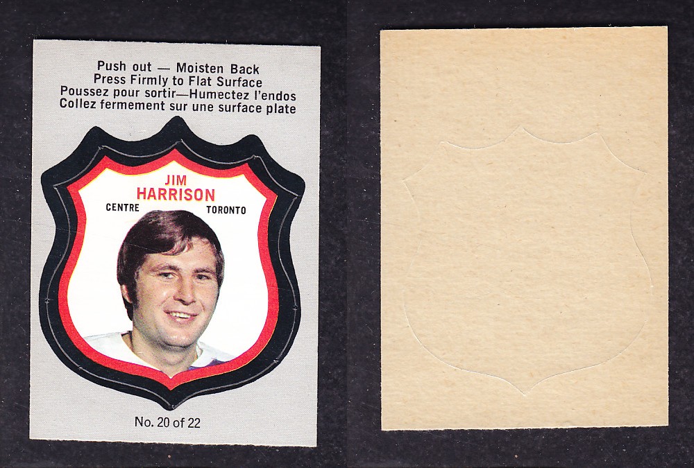 1972-73 O-PEE-CHEE PLAYER CRESTS #20 J. HARRISON photo