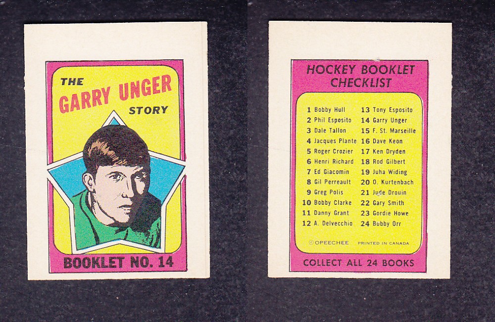 1971-72 O-PEE-CHEE STORY BOOKLET ENGLISH #14 G. UNGER photo