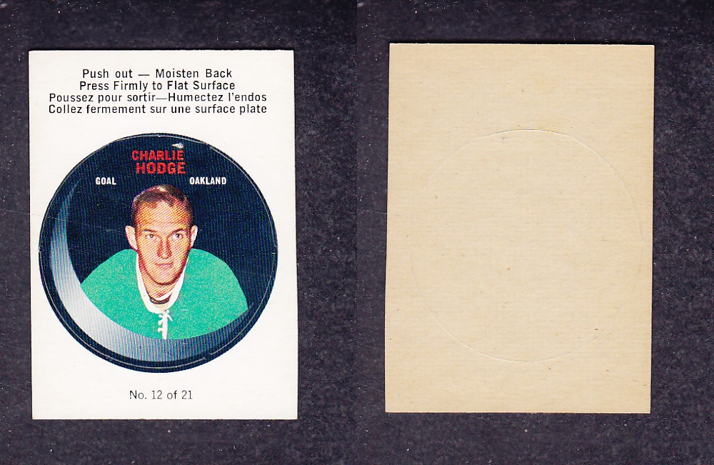 1968-69 O-PEE-CHEE PUCK STICKERS #12 C. HODGE photo