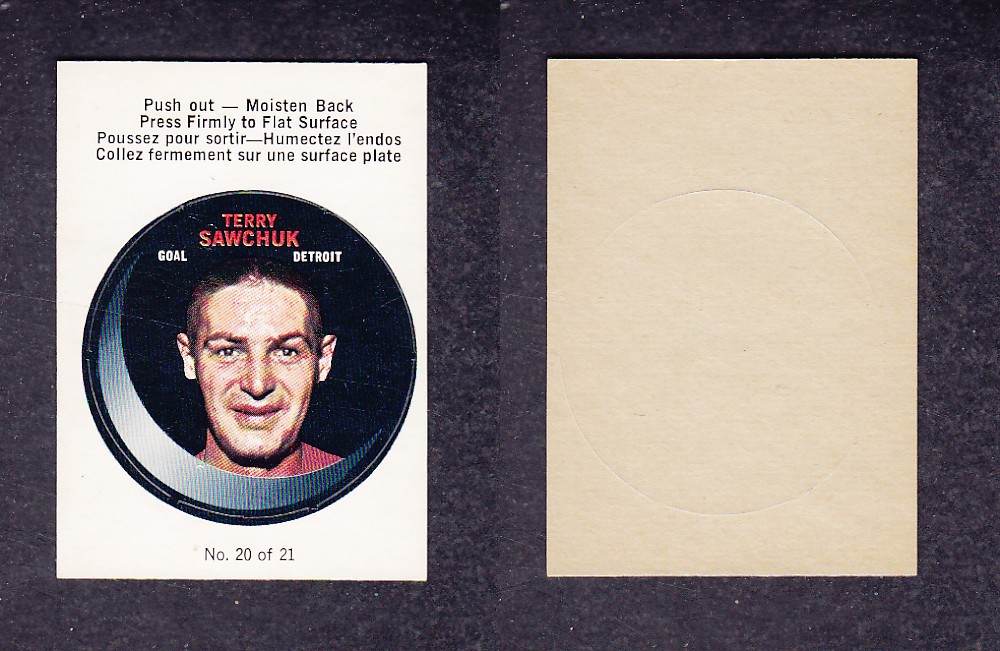 1968-69 O-PEE-CHEE PUCK STICKERS #20 T. SAWCHUK photo