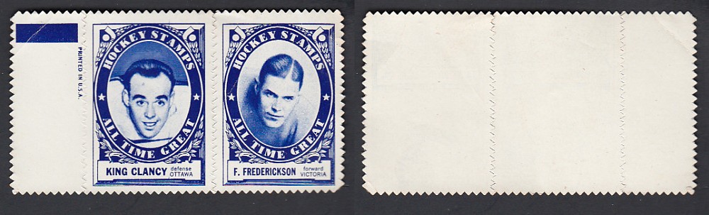 1961-62 TOPPS STAMPS CLANCY/FREDERICKSON photo