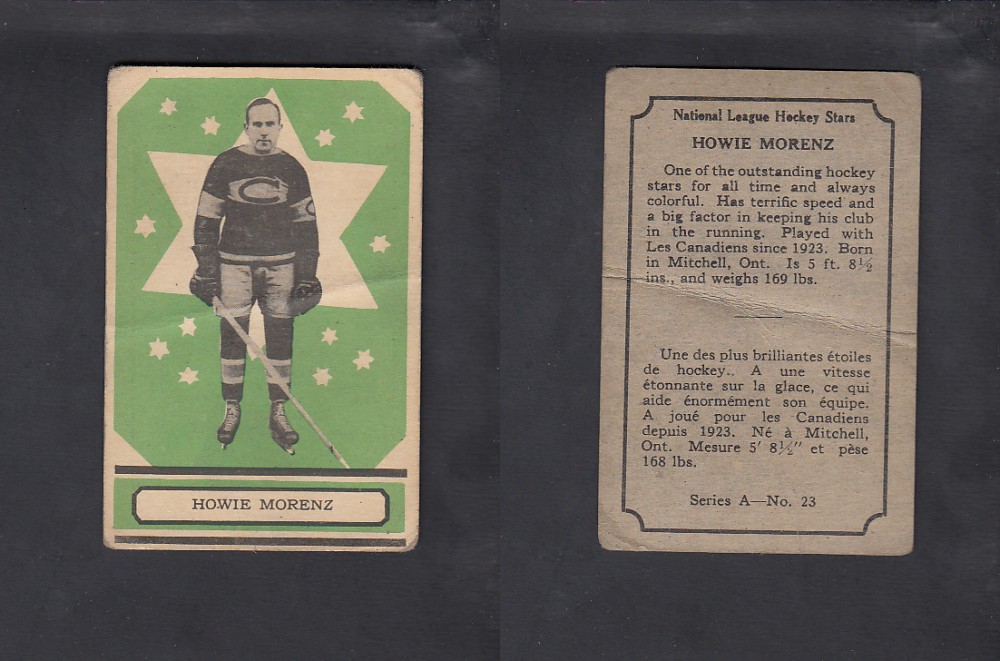 1933-34 O-PEE-CHEE HOCKEY CARD #23 H. MORENZ photo