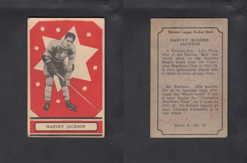 1933-34 0-PEE-CHEE HOCKEY CARD #33 H. JACKSON photo
