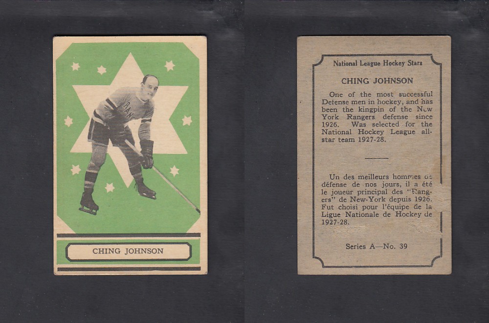 1933-34 O-PEE-CHEE HOCKEY CARD #39 C. JOHNSON photo