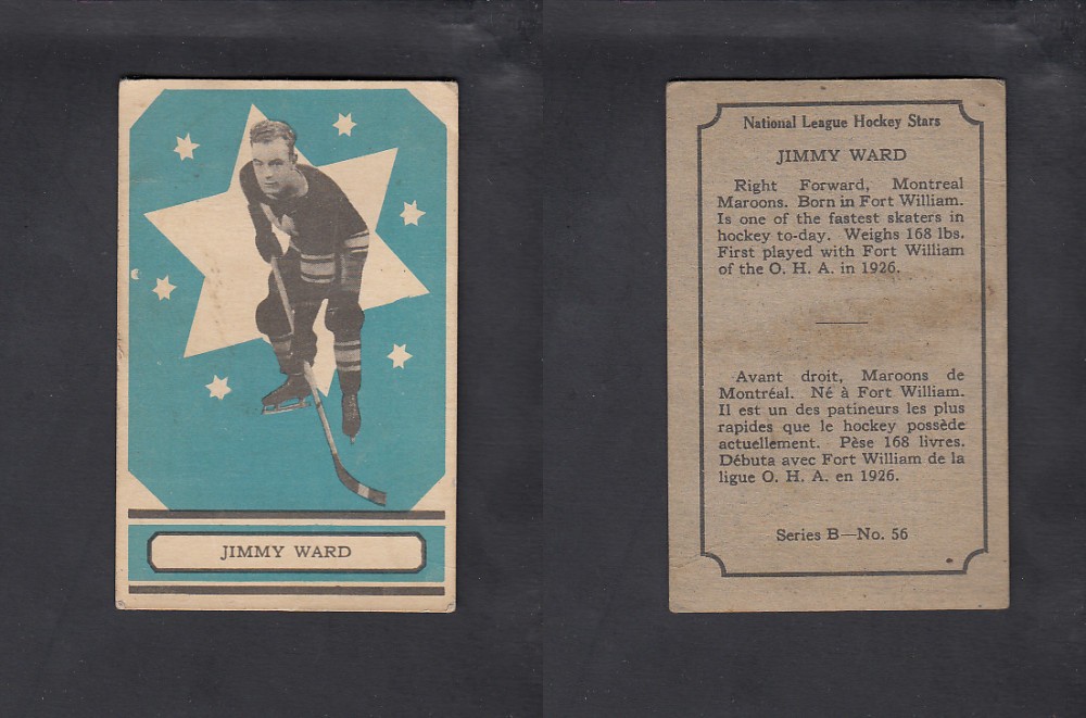 1933-34 O-PEE-CHEE HOCKEY CARD #56 J. WARD photo