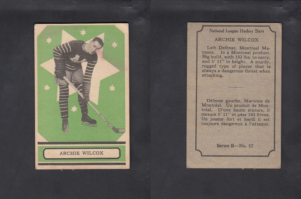 1933-34 O-PEE-CHEE HOCKEY CARD #57 A. WILCOX photo