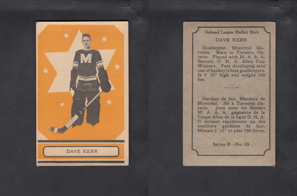 1933-34 O-PEE-CHEE HOCKEY CARD #59 D.KEER photo