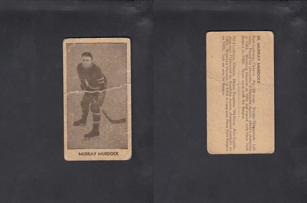 1933-34 HOCKEY CARD V129 #29 M. MURDOCK  photo