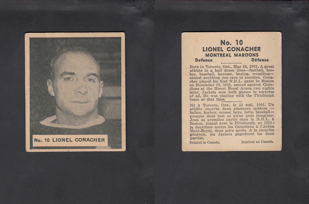 1936-37 WORLD WIDE GUM HOCKEY CARD  #10 L . CONACHER photo