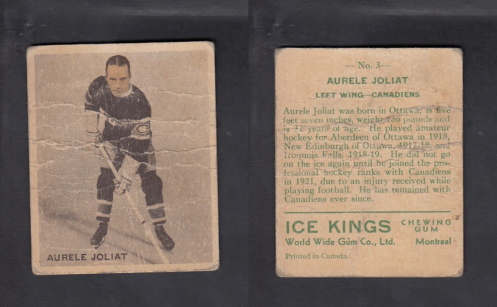 1933-34 ICE KINGS HOCKEY CARD #3 A. JOLIAT photo