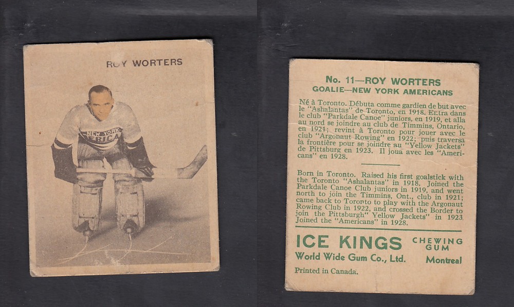 1933-34 ICE KINGS HOCKEY CARD #11 R. WORTERS photo