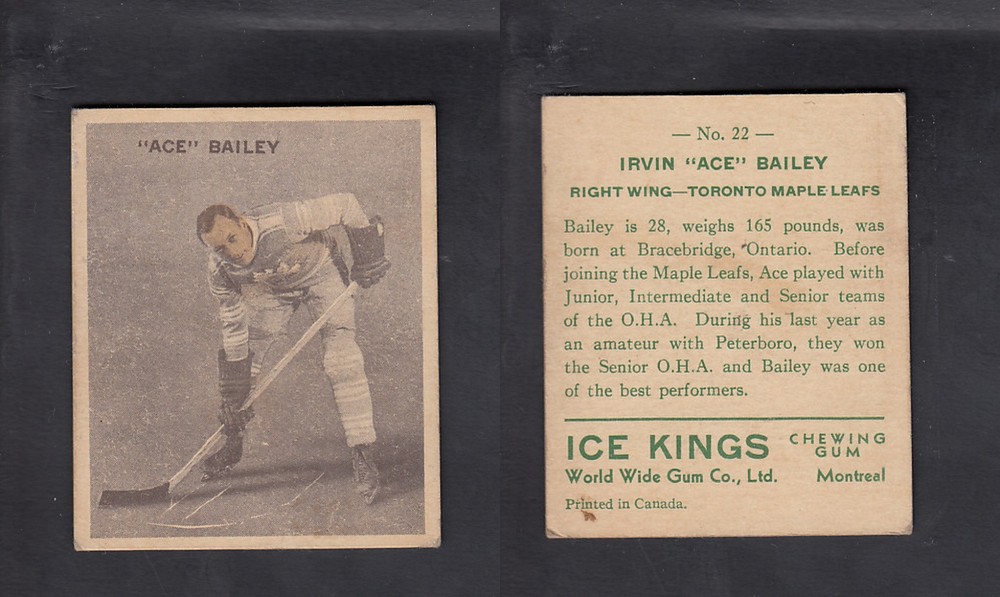 1933-34 ICE KINGS HOCKEY CARD #22 A. BAILEY photo